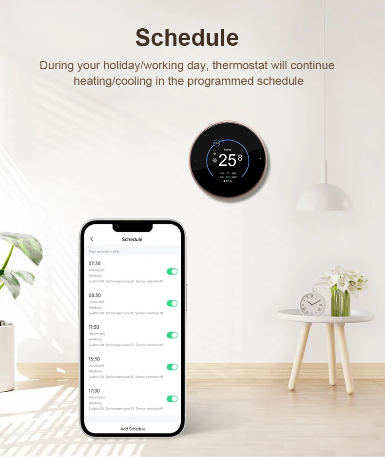 Air Conditioner 24V Smart Room Thermostat WIFI Temperature Controller Home Heat Pump