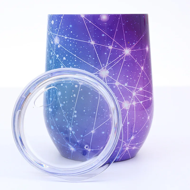 Стакан для вина с двойными стенками из нержавеющей стали в форме яйца, бесступенчатый стакан для вина с герметичной крышкой