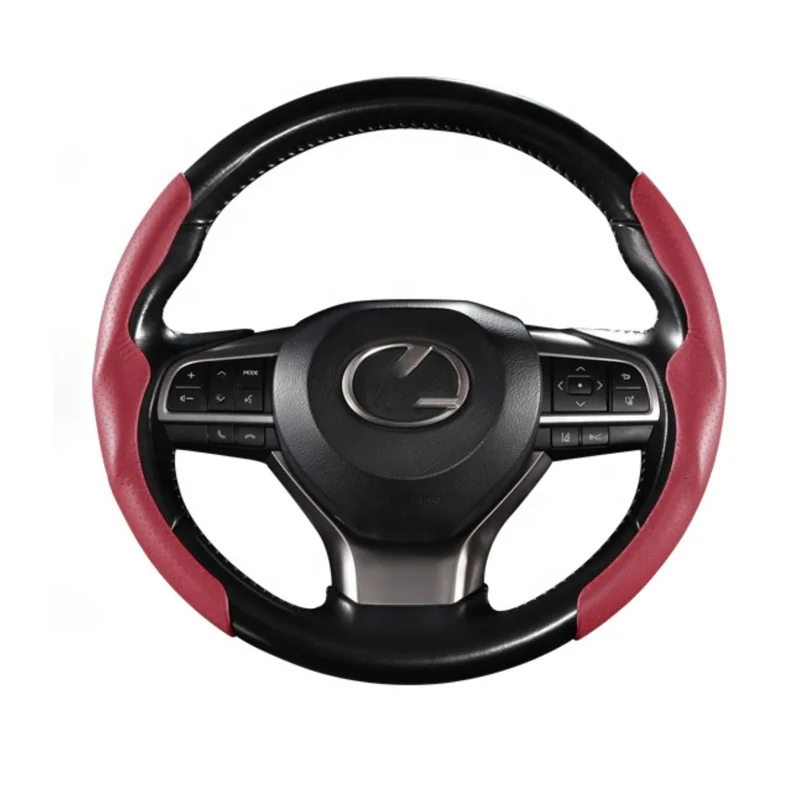 Модный Универсальный кожаный чехол на руль из углеродного волокна и микрофибры, натуральная наппа, ПУ, Ручное шитье, аксессуары для интерьера автомобиля, новинка