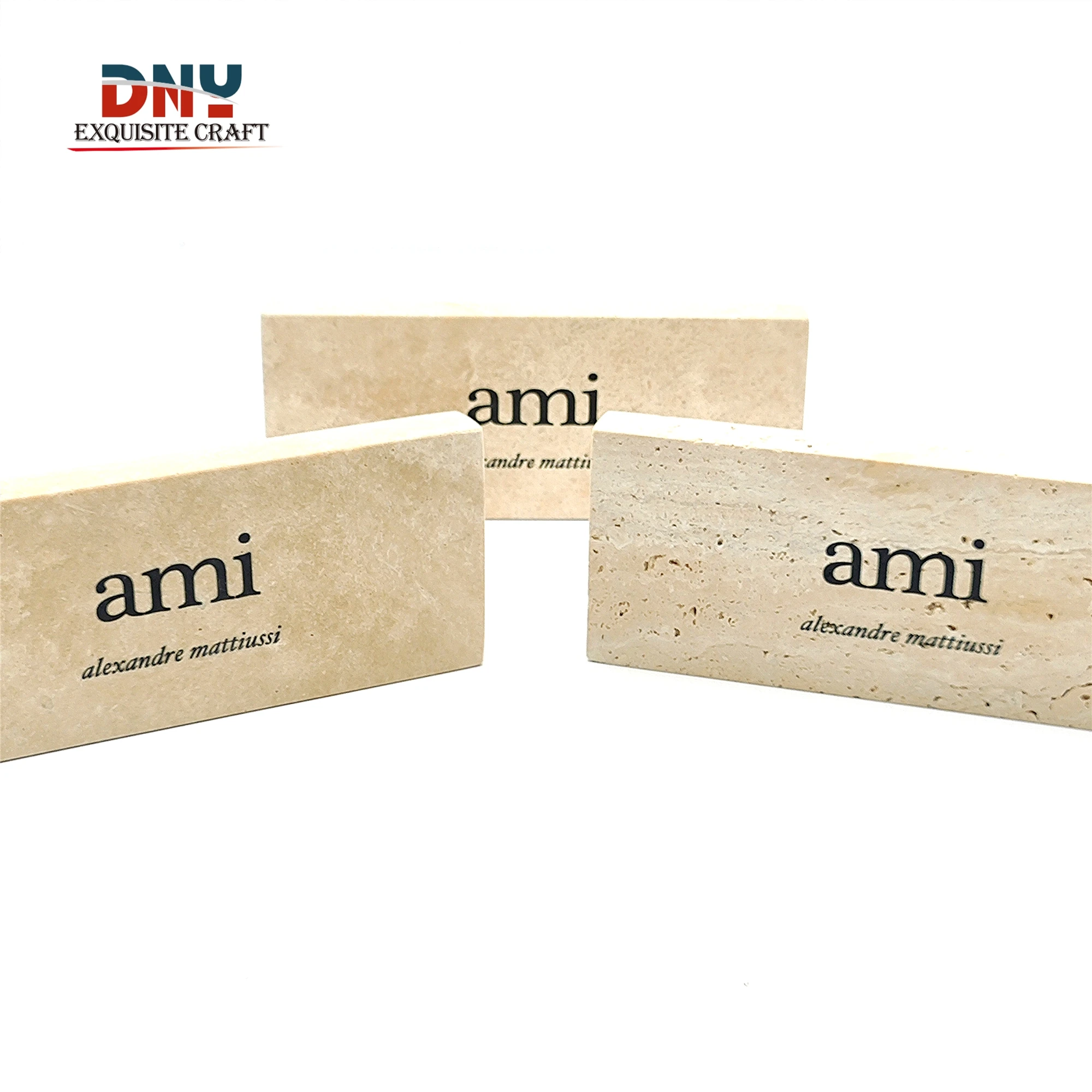 China factory Customizable Lava Stone Logo Block for Unique Branding UV Print Logo Sign Solid marble Block