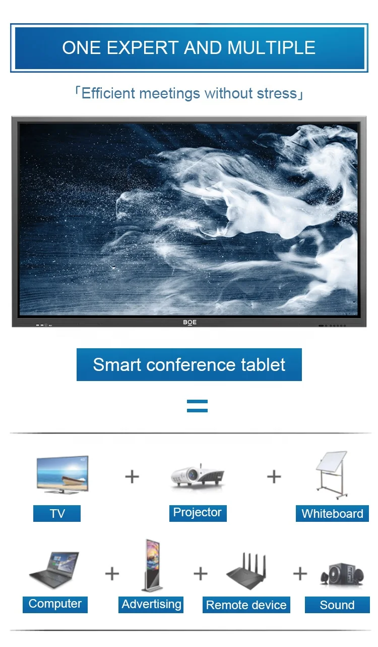 Смарт ТВ-доска BOE с сенсорным экраном 65 дюймов, двойная система, цифровое видение, интерактивная электронная доска для класса