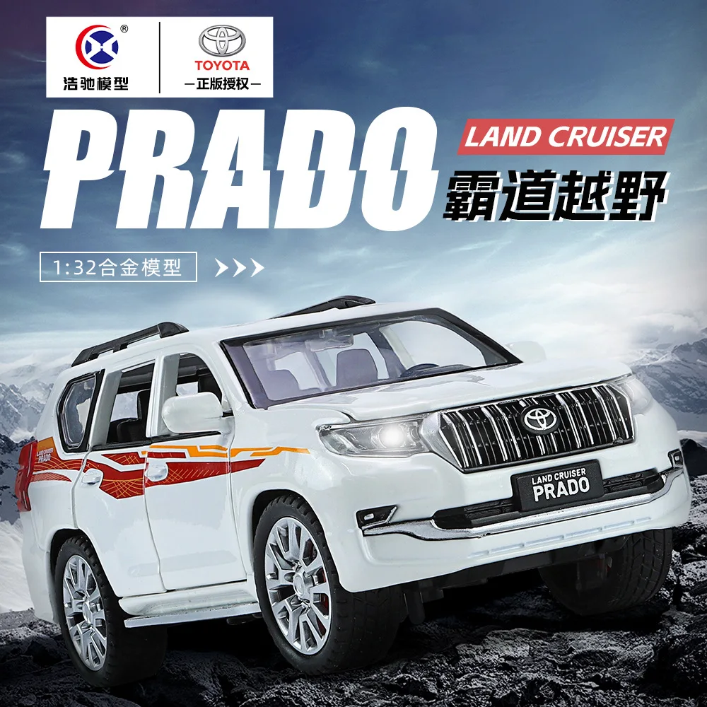 Подлинная модель 1:32 Prado для литья под давлением игрушечный автомобиль внедорожник звук и свет декоративная дверь металлическая игрушка подарок мальчику