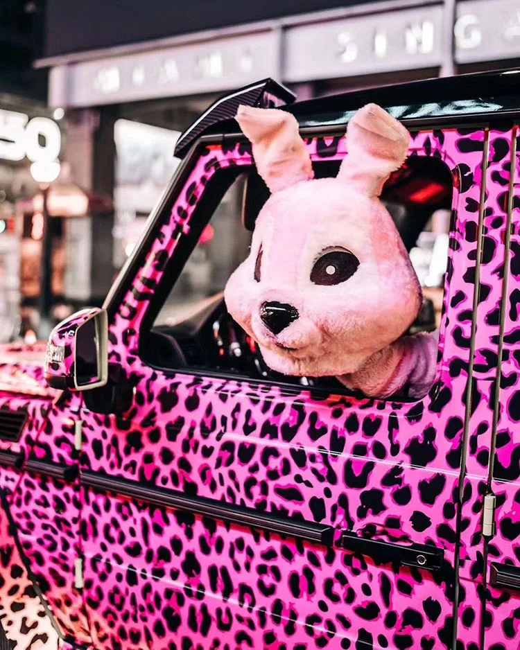 1.52*28m Pvc Pink Leopard Car Paint Rust Vinyl Body Wrapping Self-Adhesive Anti Scratch Sticker Design Film