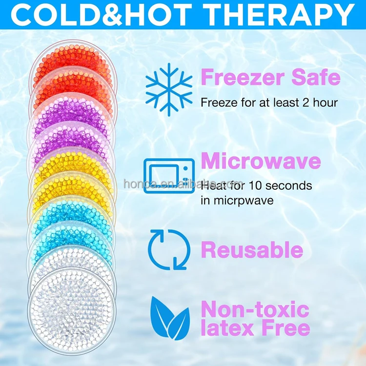 2025 New Products Gel Beads Ice Packs Custom Shape Physical Therapy Cooling Heating Gel Balls Round Hot Cold Packs