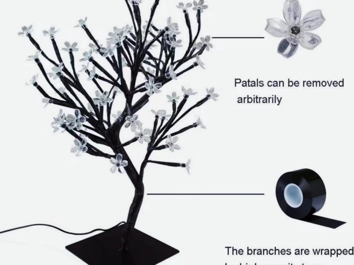 LED cherry blossom bonsai tree lamp 60cm 90 red LED fairy lamp