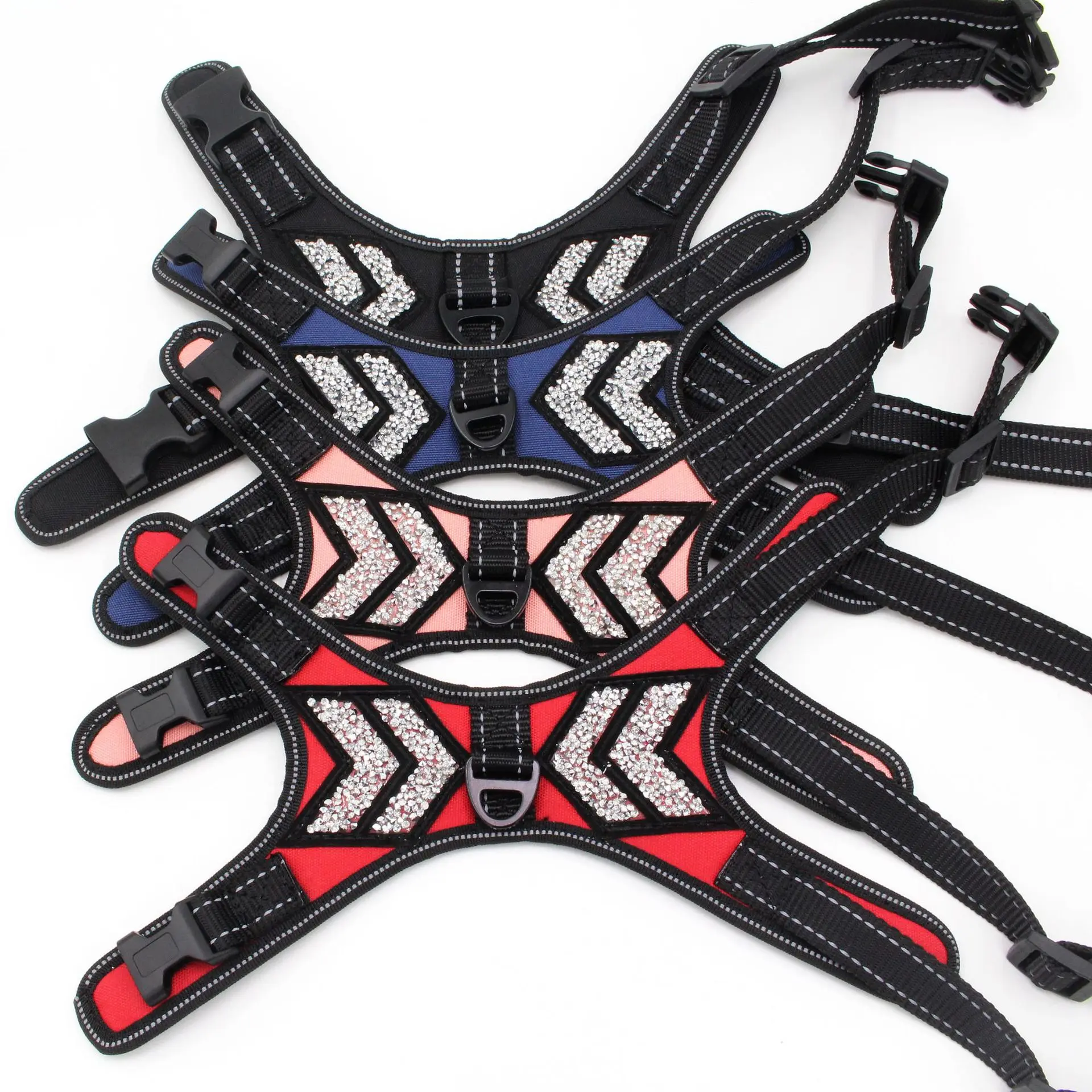 
New Oxford cloth fabric pet chest strap reflective webbing style dog chest back belt 