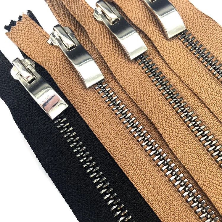 Customized 5#  No end  Nickel Free  Eco Friendly  Brass Teeth Bend Puller Metal Shoes Zipper