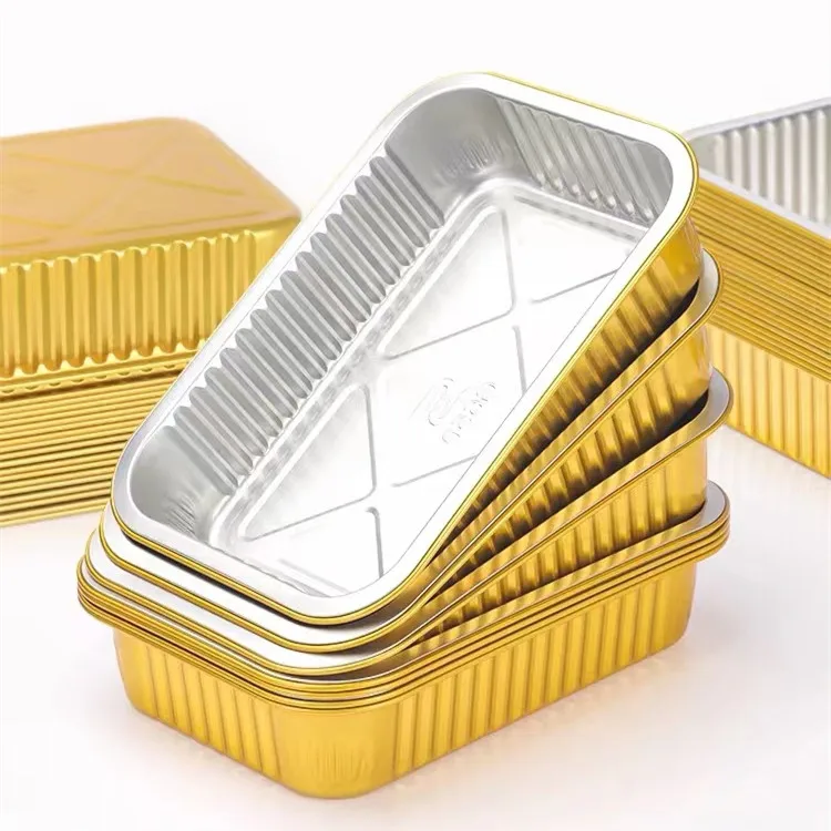 Disposable Aluminum Foil Container Rectangular Tin Foil Dishes Grill Pan Catering Aluminum Foil Container With Lid Price