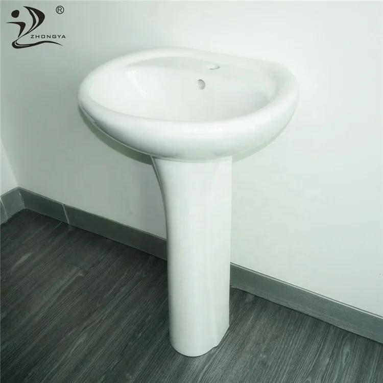 ZHONGYA Oem cheap siphonic two piece toilet commode pedestal basin bathroom porcelain toilet bowl set with sink