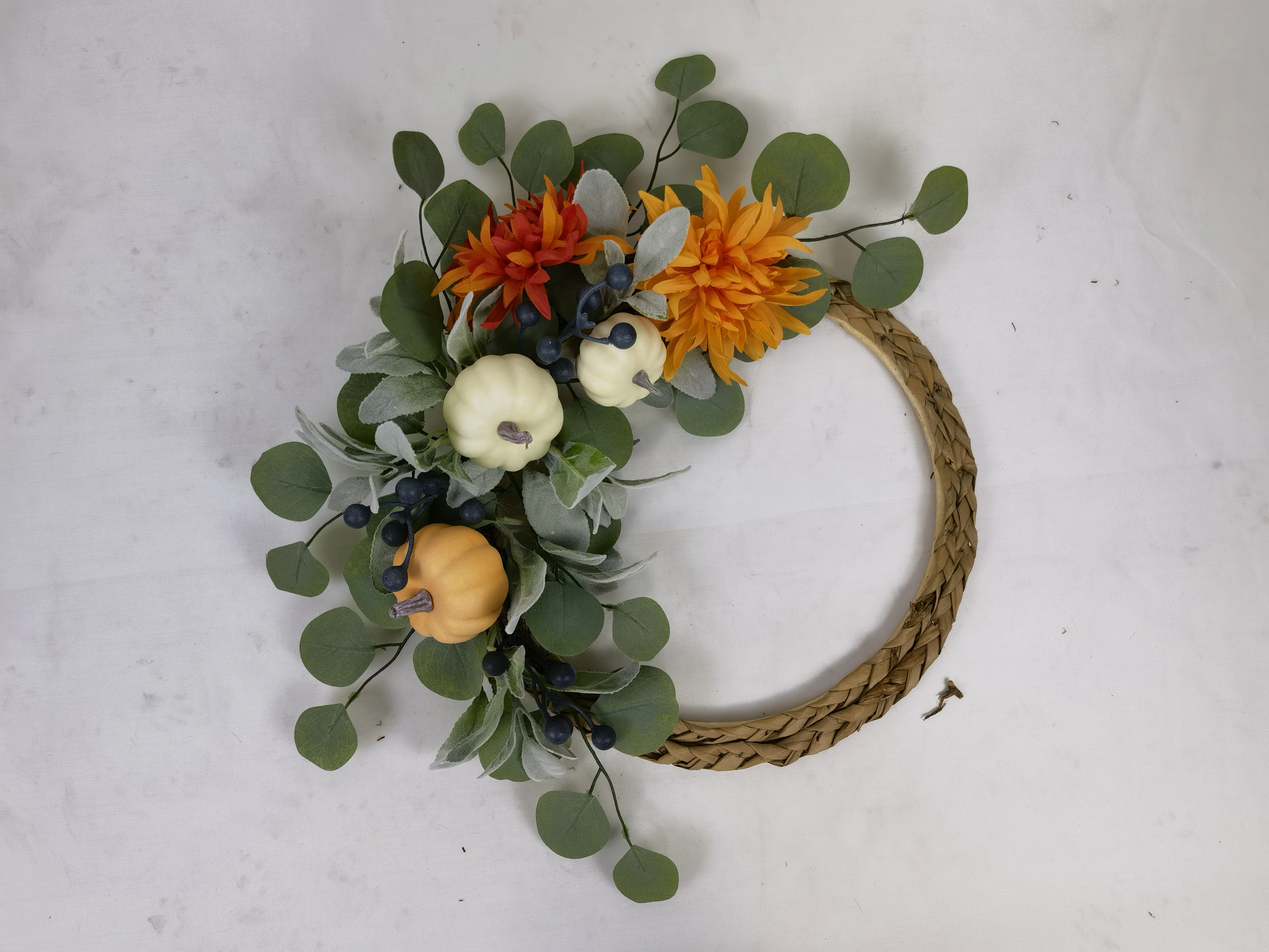 New Artificial Fall Decor Autumn Wreath Harvest Thanksgiving Plants Door Wreath decorative flowers wreaths and plants