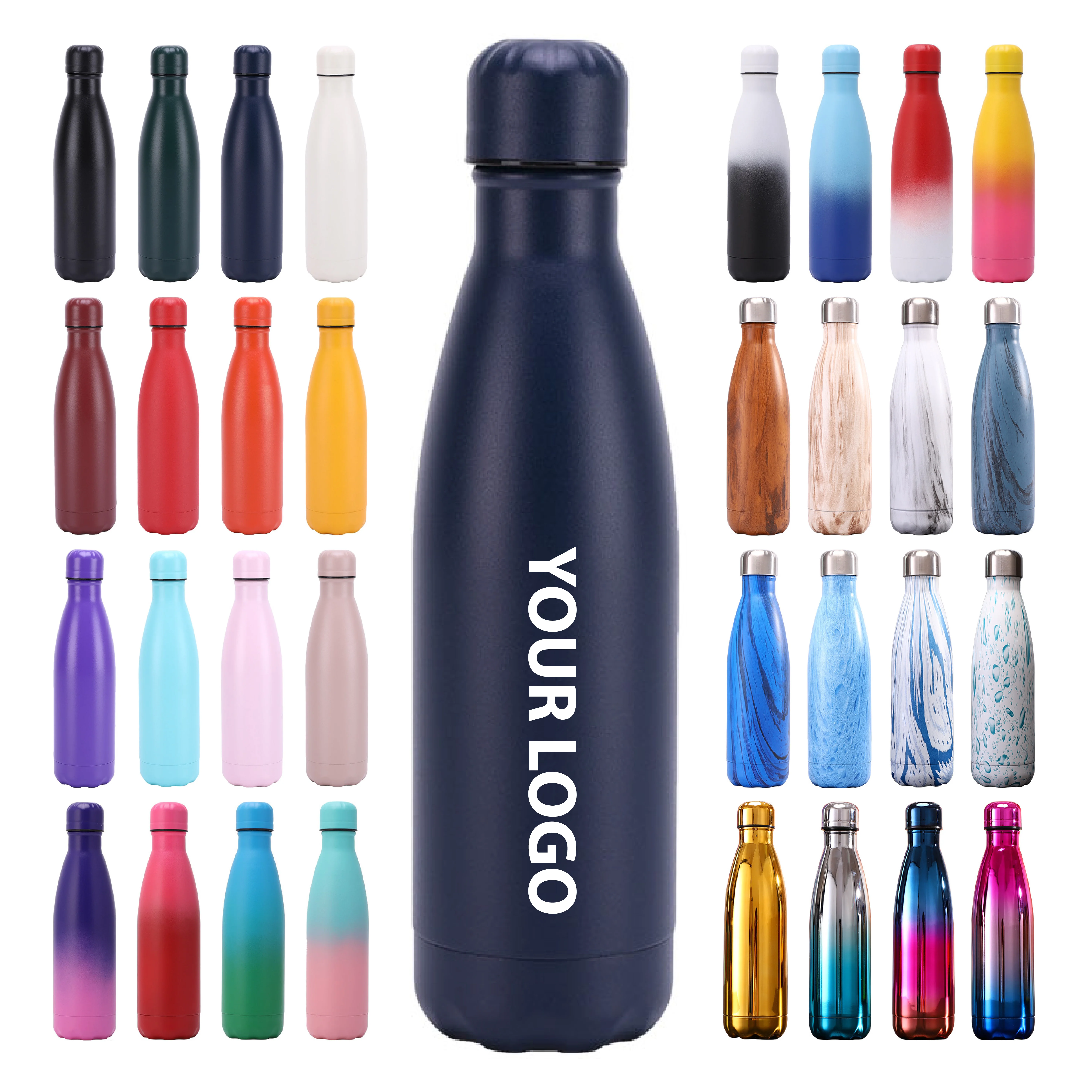 2024 Custom 500ml Stainless Steel Water Sports Tumbler Double Wall Vacuum Insulated Thermos Cup with Logo Design for Camping