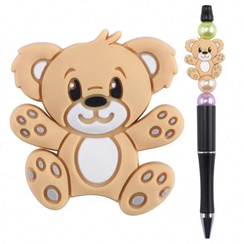 Mom Hot Sale Eco Friendly Soft Funny Shape Toy Making Baby Chew Other Loose Animal Silicone Focal Beads