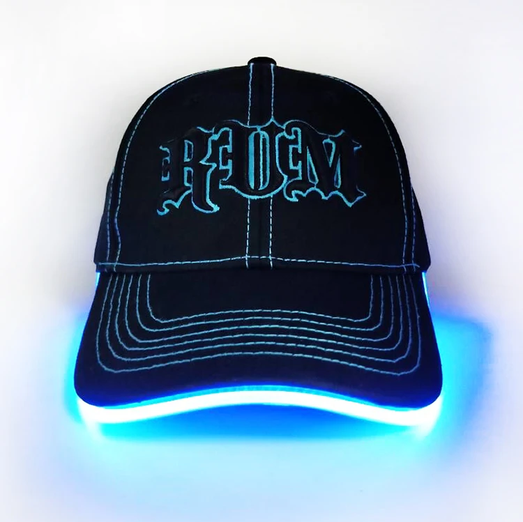 customized led Light Hat Rave Lighted Glow caps Stylish Flashing luminous LED baseball cap