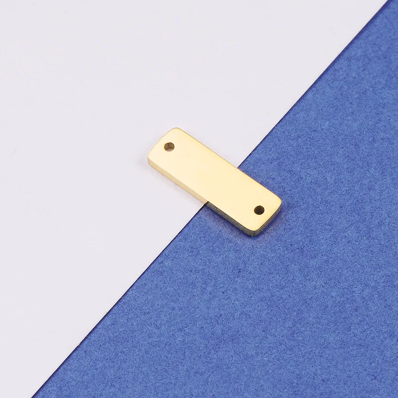 Custom Round Plain famous brand metal logo tags stainless steel gold plated charms pendants