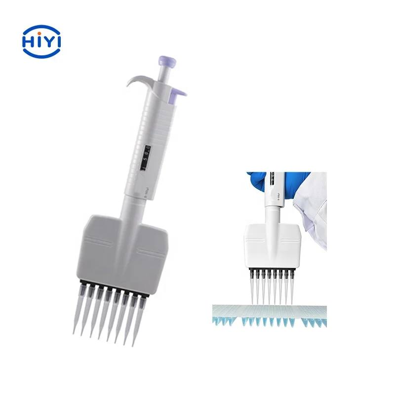 HiYi MicroPette Plus  Best Suited For Control Analysis Labs 8-channel Adjustable Volume Mechanical Pipette of 0.5ul-300uL