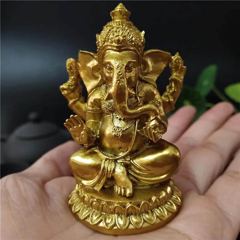 Ganesha Statue Home Decoration Elephant God Ganesh Statues in Antique Finish Hindu Ganesha Figurine Meditation Decor