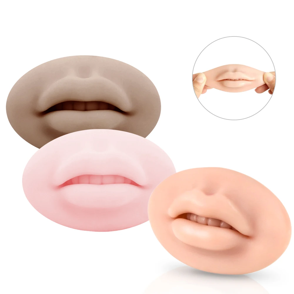 Реалистичный 100% силиконовый Перманентный макияж Татуировка Pmu микроблейдинг открытый рот 3d Губы Кожа для практики
