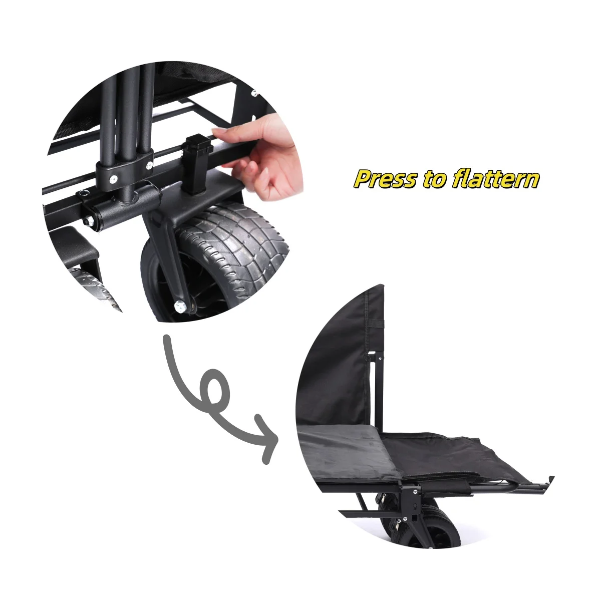 Multi function Sofa Bed Load luggage Wagon Cart Outdoor durable luxury custom logo kid utility camping trolley cart with 2 seat