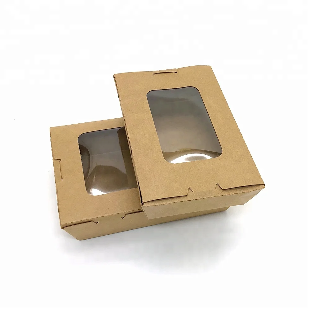 To go Chinese noodle box salad packaging window lunch box