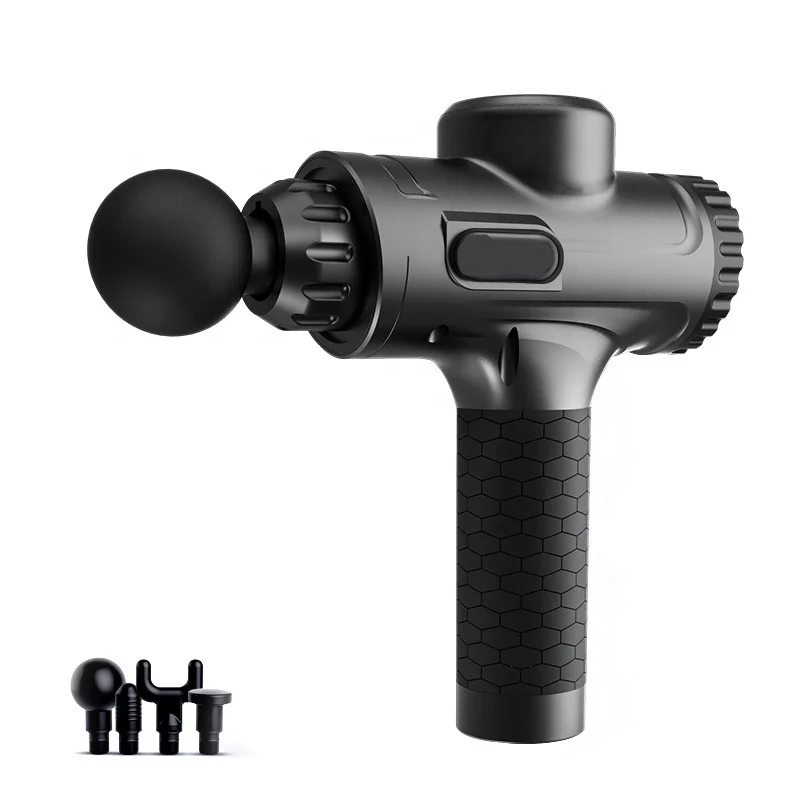 
TKL Top quality 4 heads 10 speed black rotation powerful portable mini electric massager gun 