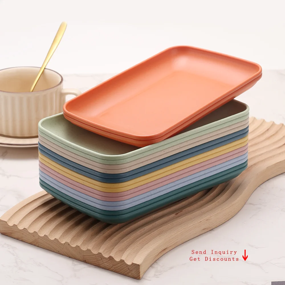 BPA Free Household Dishware Set PP Wheat Straw Dish Sets Reusable Wheat Straw Plates Sets