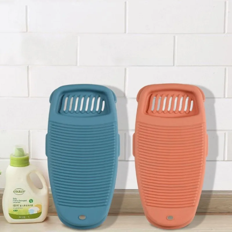Plastic Thicken Washboard with Soap Holder Box Portable Clothes Washing Board Bathroom Antislip Laundry Accessories