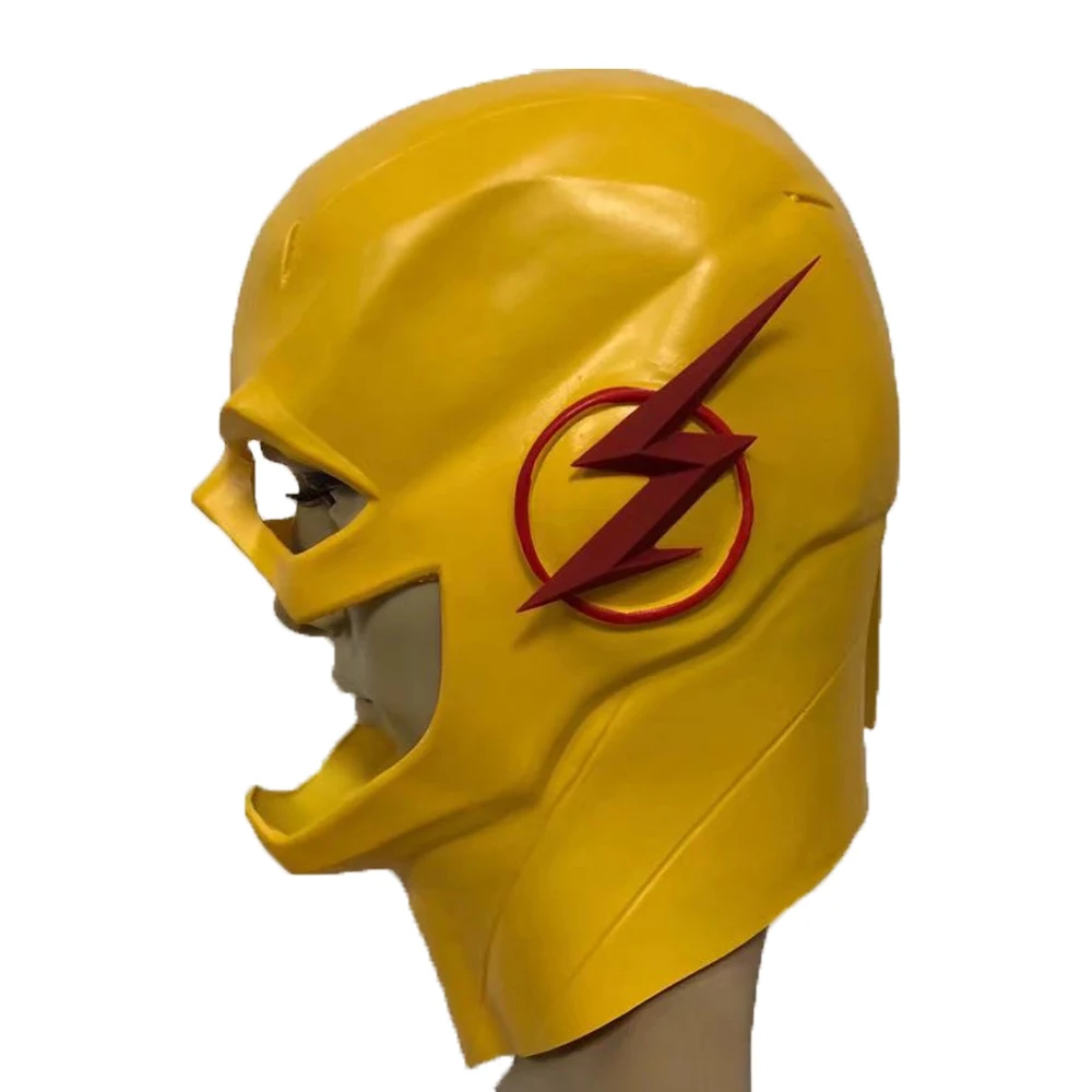 
Molezu Marvel Cinematic Universe Mask Fancy Dress Up Halloween Party Cosplay Latex The Flash Yellow Hero Full Head Mask 