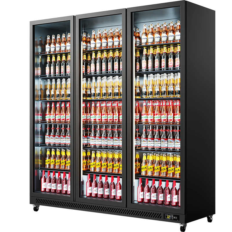 LB1680C полный экран без запотевания черный белый цвет 1100L трехдверный холодильник выставочный шкаф для коммерческих кухонь