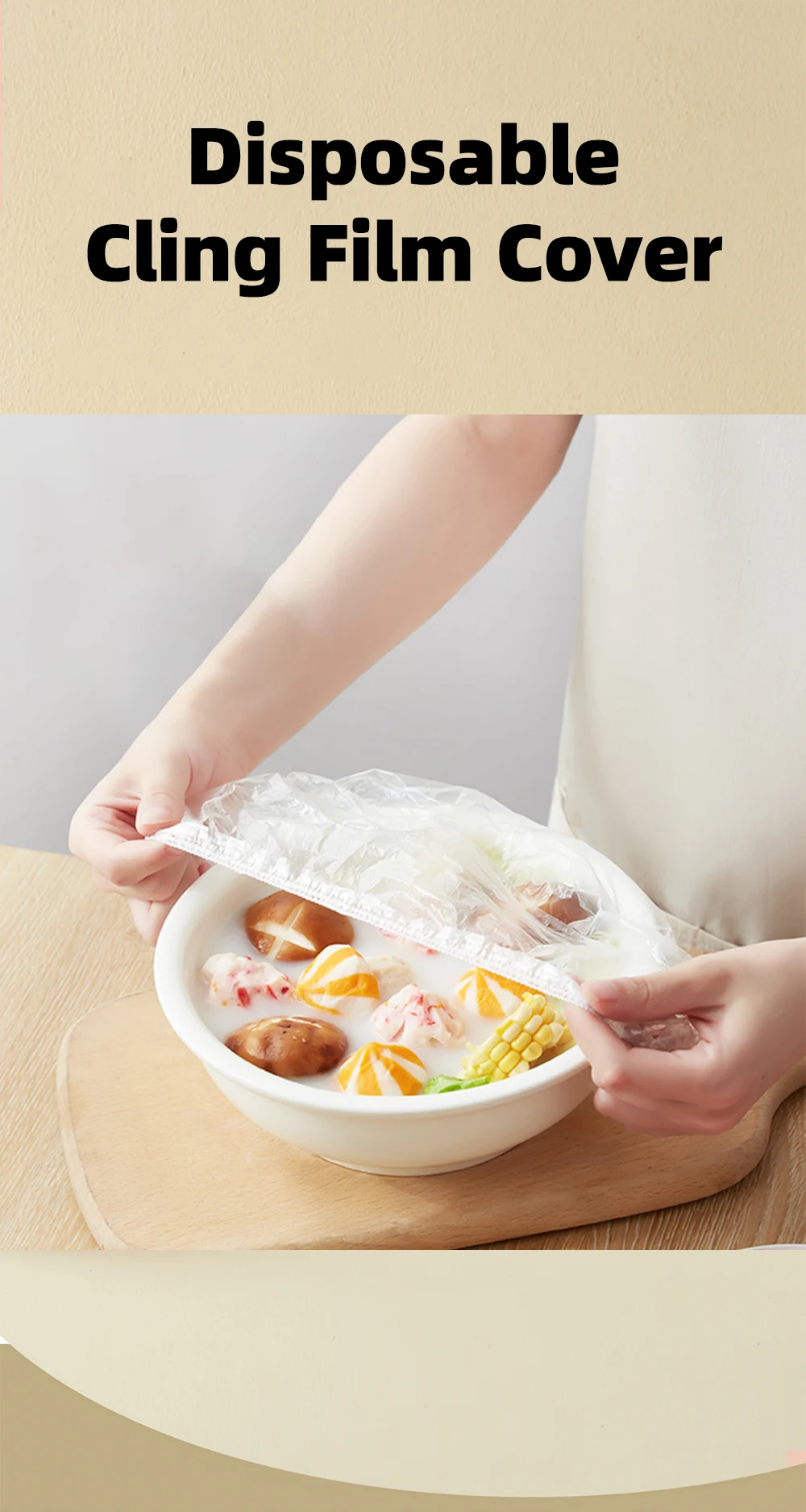 Plastic Wrap Disposable Food Cover Durable Plastic Food Fruit Saver Lid Bowls Storage Kitchen Environmentally Fresh Keeping Bags