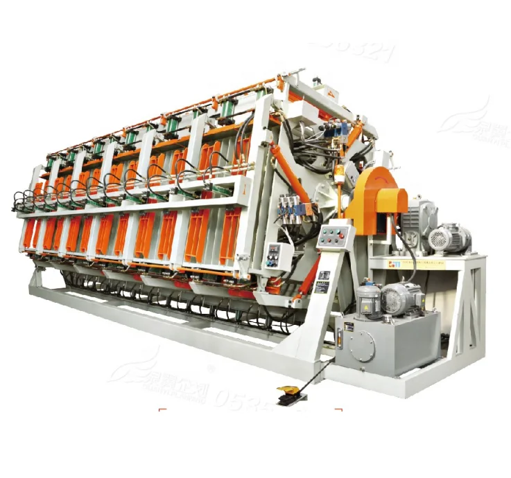 6200mm Wood Based Laminated Panel Beam Board Hydraulic Press Machine Four Side Rotary Clamp Carrier Composer