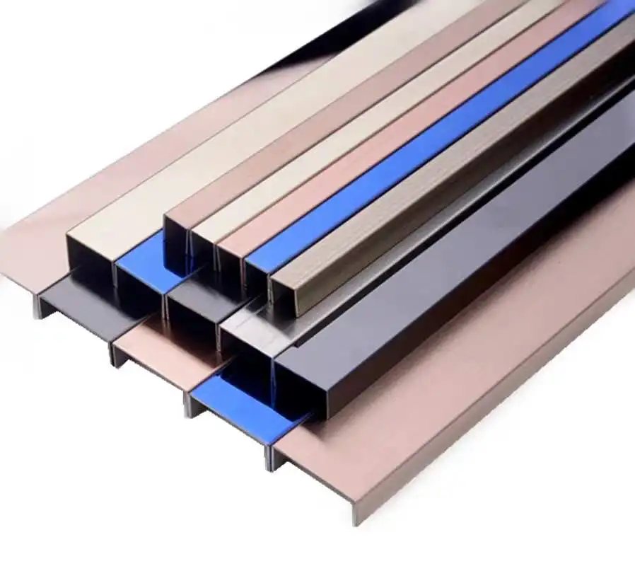 
 Gold titanium shaped strip decoration and ceiling pvc edge channel stainless steel u profile  