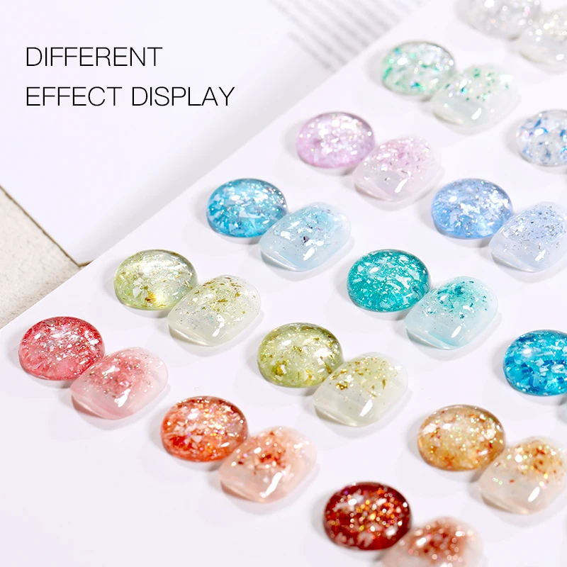 Hema Tpo Free Shell Sequin Nails Gel Polish Set Colors Glitter Flake Gel Nail Supplier Gel Polish