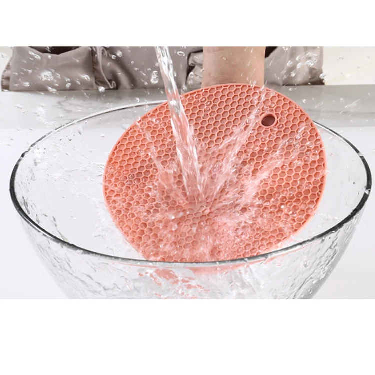 Non-slip silicone mat round shape jar opener soft table silicone placemat heat resist silicone pad for hot pan pot hot