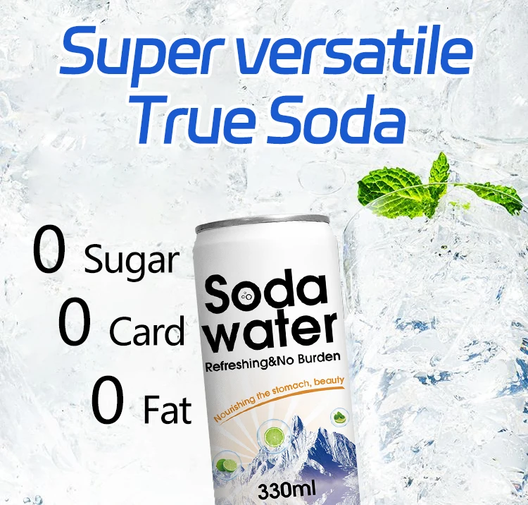 wholesale custom 330ml sleek standard lemon fruit flavored vitality drink exotic soda sparkling water carbonated drinks supply