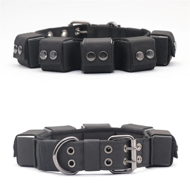 OEM ODM Dog Pet training heavy loose weight ingots muscle exercise nylon high density polyester webbing eylet collar leash 2021