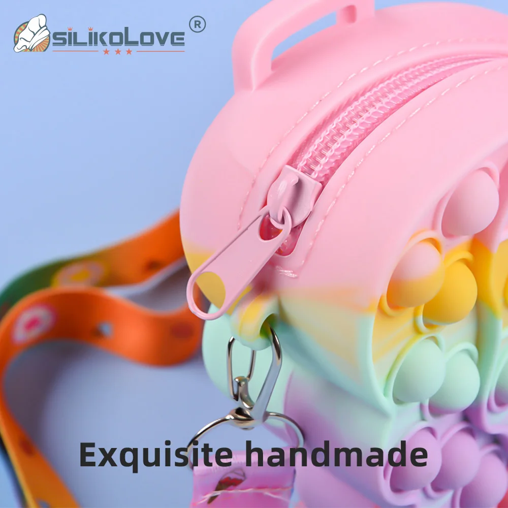 Hot sales butterfly acupressure toys adjustable kids girls shoulder bag small gift jewelry bag coin purse crossbody bag