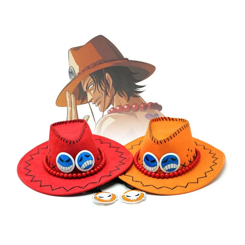 Аниме One Piece Luffy Portgas D Ace шляпа Хэллоуин реквизит для косплея для представлений аксессуары для костюма ковбойская шляпа унисекс ювелирные изделия