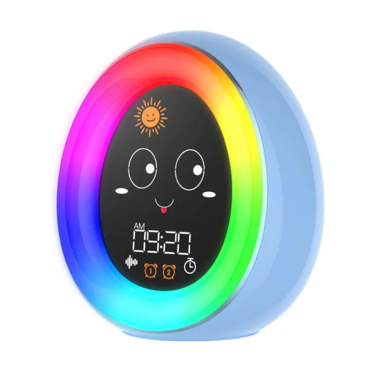 Battery Operated Smart LED Lamp Digital Children Kids Desk Small Table Alarm Clock with  Wireless Speaker