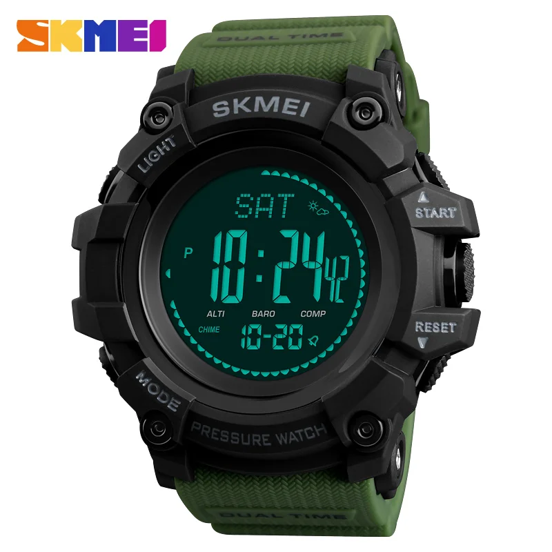 SKMEI 1358 Sport Stopwatch Compass Pedometer Watch Men Reloj de hombre Barometric Pressure Digital Watch