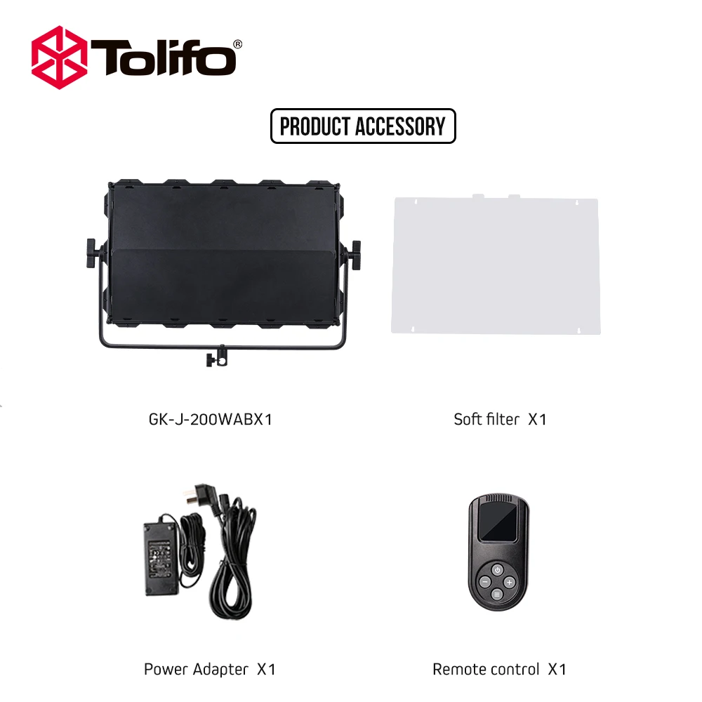 Tolifo GK-J-200WAB фотографии студийная подсветка пульта управления студийная светодиодная подсветка для видеосъемки 200w