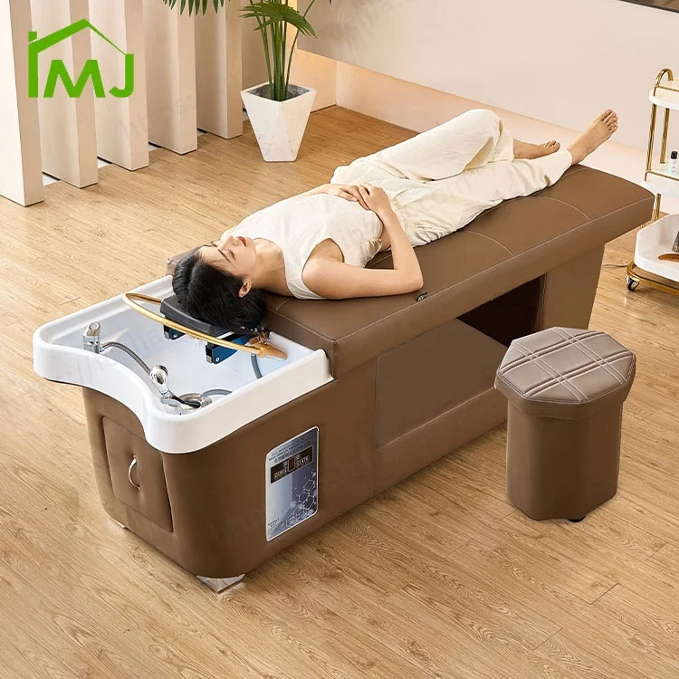 Salon hair wash Reclining massage Facial Treatment Heating head spa shampoo bed