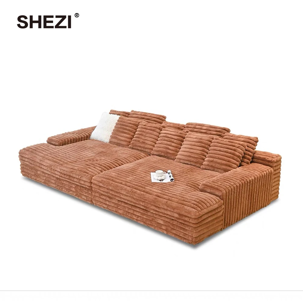 SHEZI Одноместный и Loveseat для гостиной лидер продаж толстый полосатый вельветовый модульный секционный диван комплект диванов