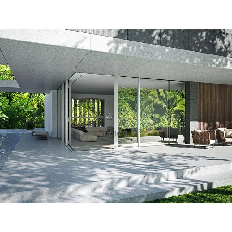 Schuco Panorama design metal house door  modern hurricane double glass sliding doors