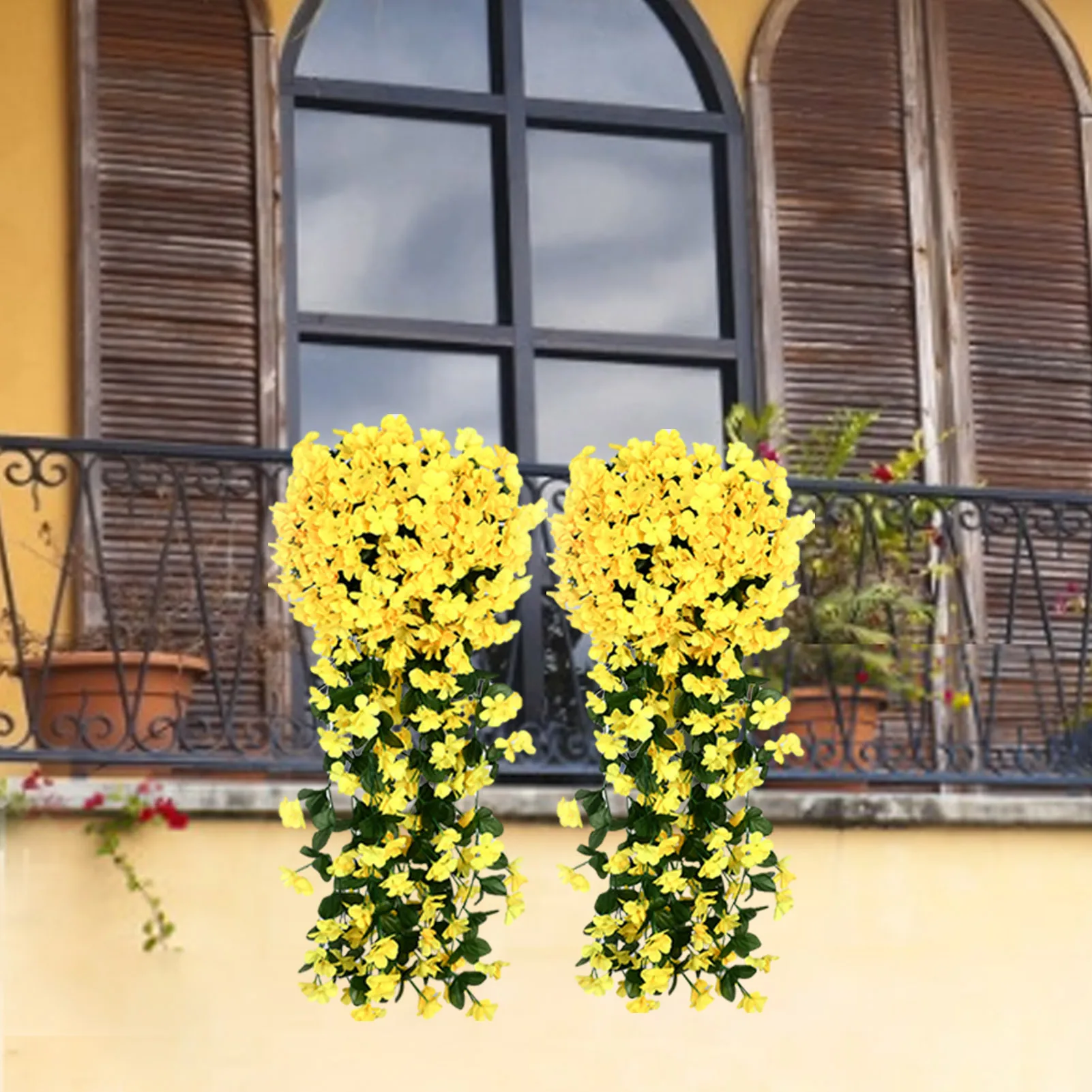 Wall Hanging Violet Artificial Flowers Flower Orchid Silk Vine Home Wedding Party Garden Decoration