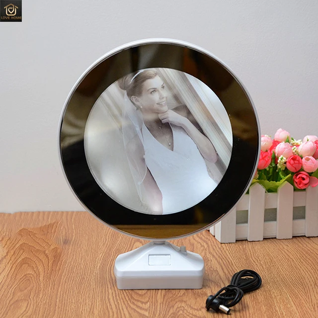 
Amazon hot new creative LED photo frame Multifunction light digital photo frame Can be used as a mirror photo frame 