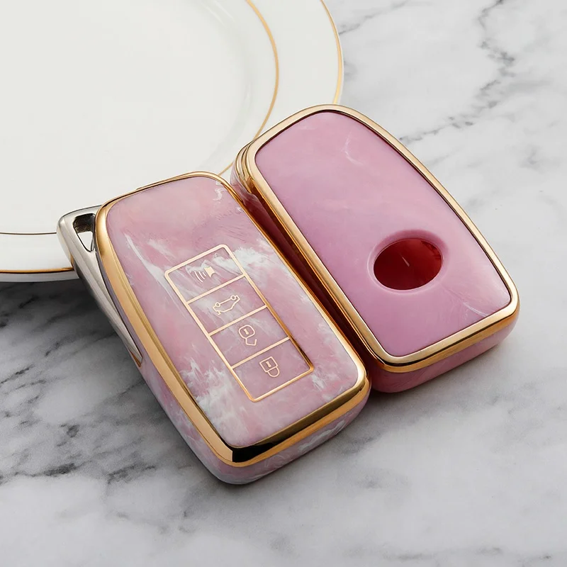 Marble TPU Car Key Case For Lexus IS250 IS300 IS350 RC300 RC350 RC F 2021-2023 Jade Car Key Cover