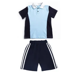Bluk Wholesale Customization Primary School Designs School Uniforms 2 Piece Polo Shirt Shorts Skirts School Wear Set
