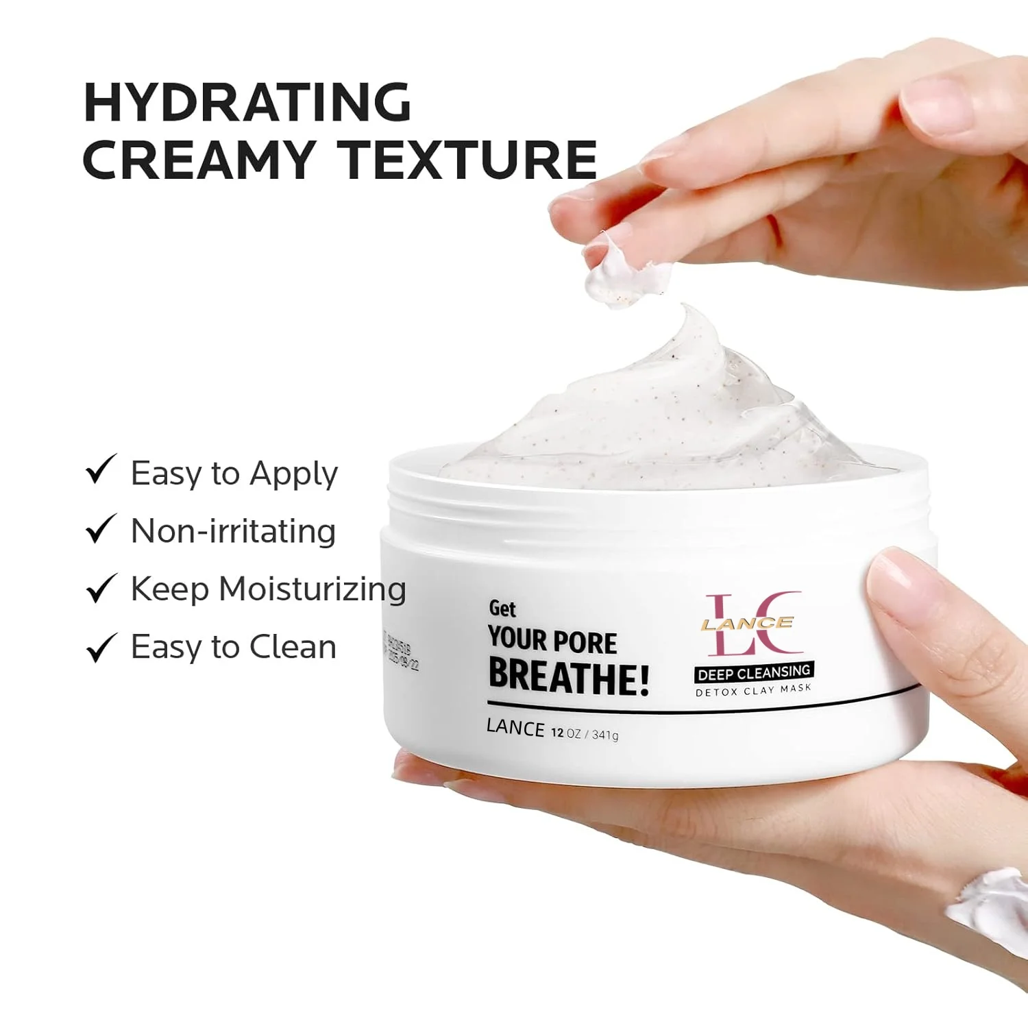 Lance Deep Cleansing Detox Clay Mask Private Label Exfoliating Pores Minimizers Facial Clay Mud Mask For Men And Women