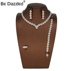 Guangzhou Fashion Jewelry Factory OEM and ODM Hot Sale Nigeria CZ Necklace Earring Bracelet Ring 4pcs Jewelry Set