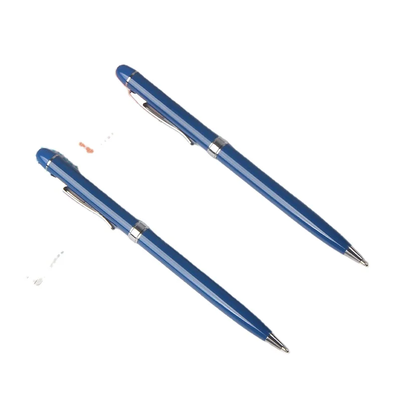 
Business Writing Gift Blue Ballpoint Pen with Logo Printing Metal Pen 